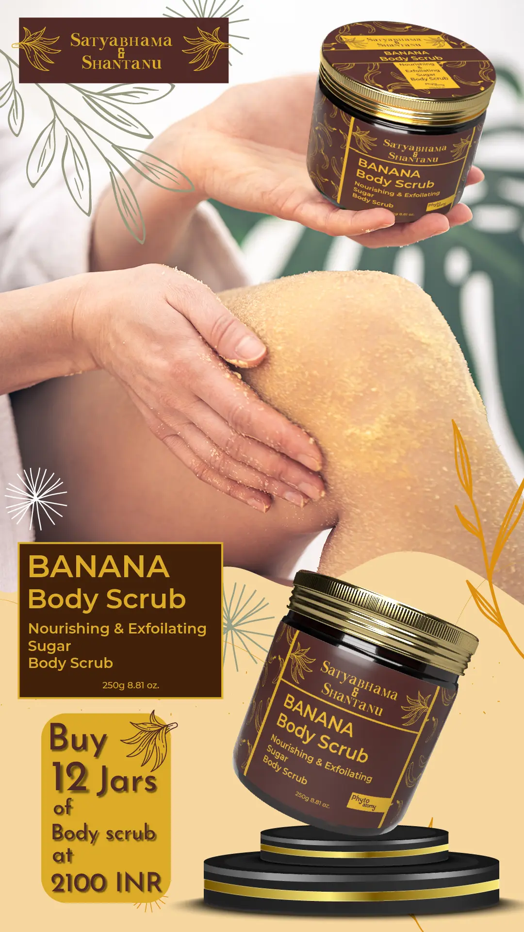 RBV B2B Banana Walnut Body Scrub (250g)-12 Pcs.